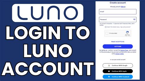 Sign in to your Luno account .